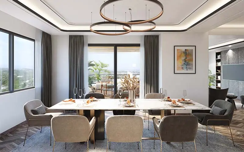 Dining area at Umoja Residency coastal apartments in Kenya